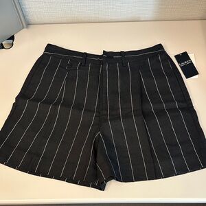 Ralph Lauren Linen Black Shorts with White Pinstripes